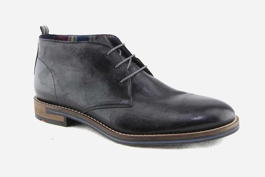 Men LLOYD | Lloyd - Daniel Black Antic Lace-Up Boots On Labotte