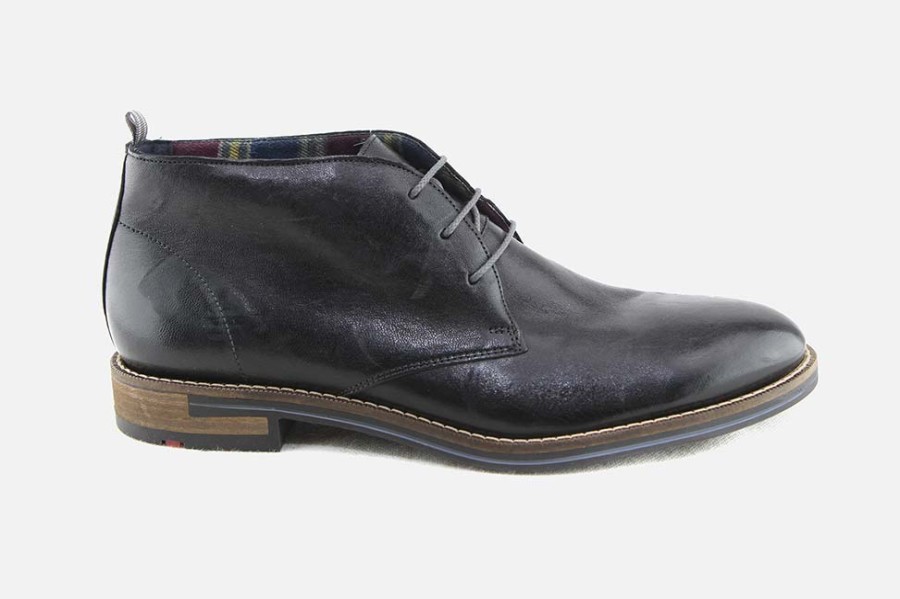 Men LLOYD | Lloyd - Daniel Black Antic Lace-Up Boots On Labotte