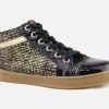 Girls Bellamy | Bellamy - Isalys Noir Et Or Lace-Up Boots On Labotte