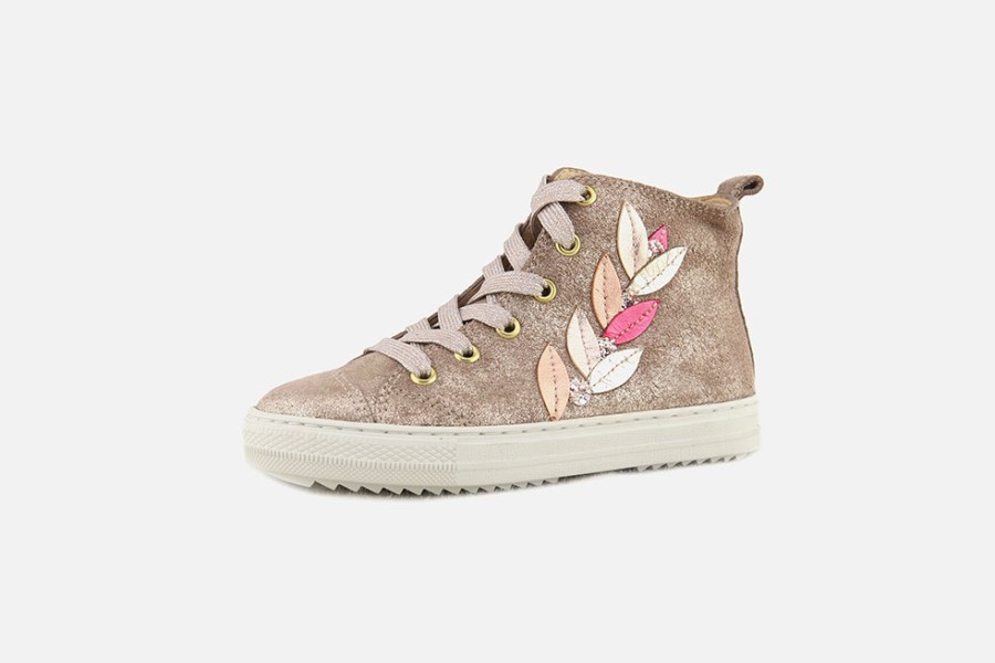 Girls Pom d'Api | Pom D'Api - Swag Tender Taupe Lace-Up Boots On Labotte