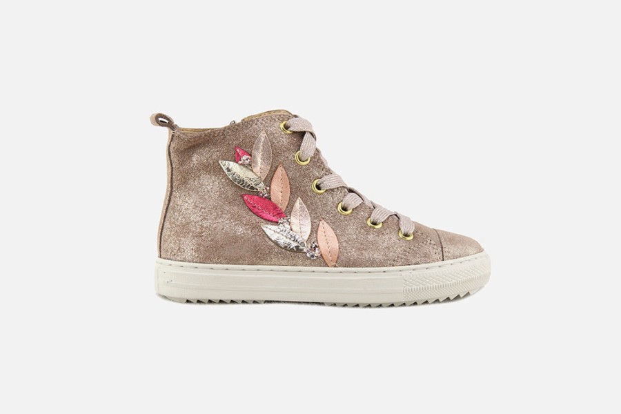 Girls Pom d'Api | Pom D'Api - Swag Tender Taupe Lace-Up Boots On Labotte