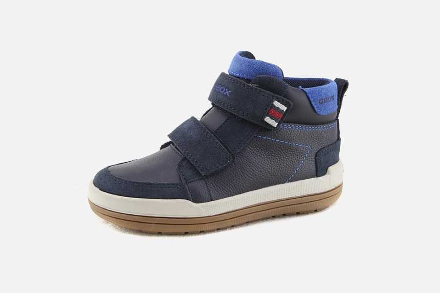 Boys Geox | Geox - Charz Scratch Navy Velcro Shoes On Labotte