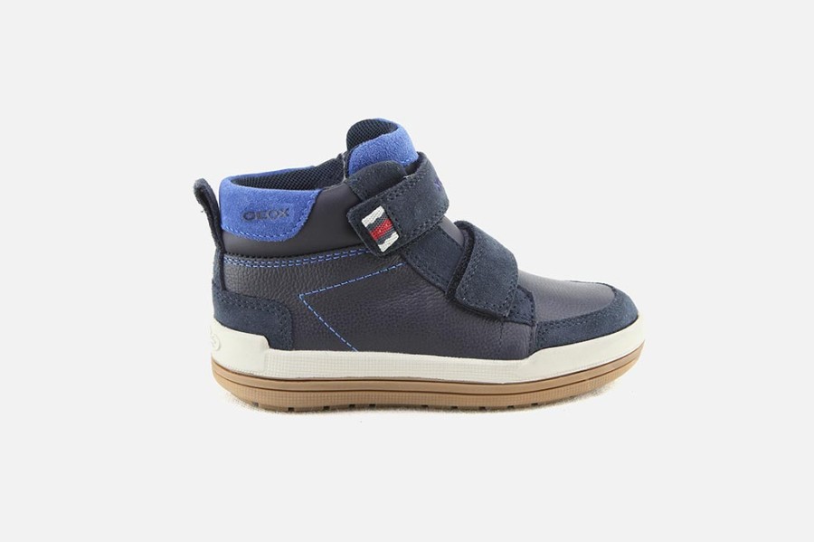 Boys Geox | Geox - Charz Scratch Navy Velcro Shoes On Labotte