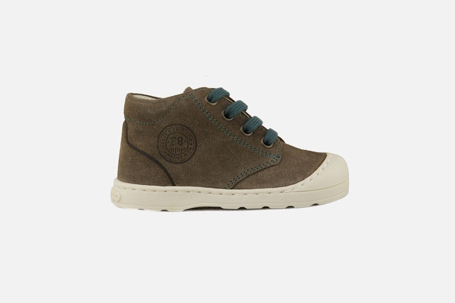 Boys Falcotto | Falcotto - Labloom Mud Green Lace-Up Boots On Labotte