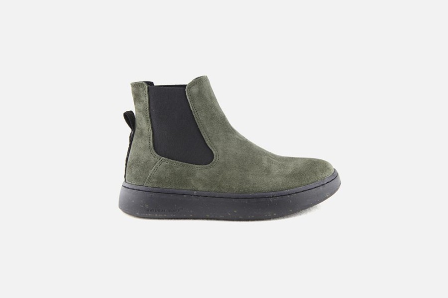 Women Woden | Woden - Hannah Suede Moss Green Ankle Boots On Labotte