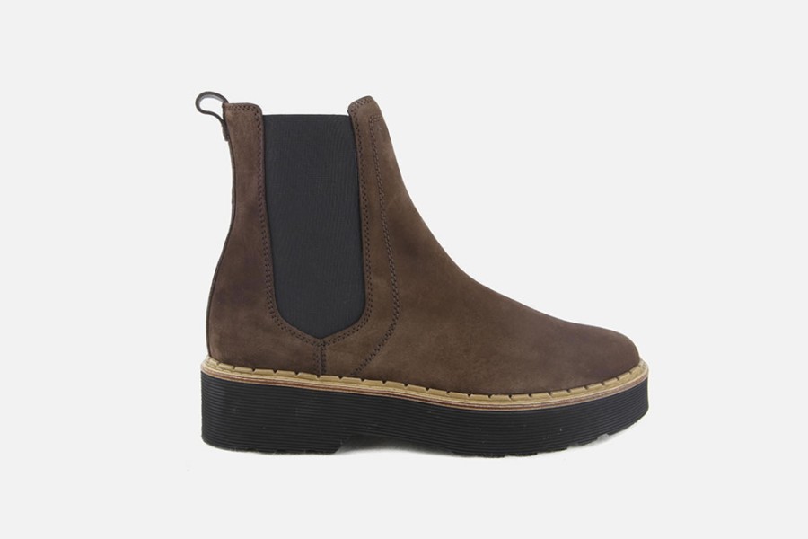 Women Tod's | Tod'S - Tods Chelsea 80 Daim Marron Ankle Boots On Labotte