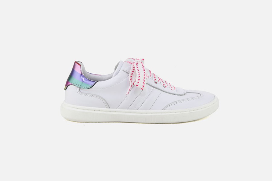 Girls Romagnoli | Romagnoli - Lilas Blanc Rainbow Lace-Up Shoes On Labotte