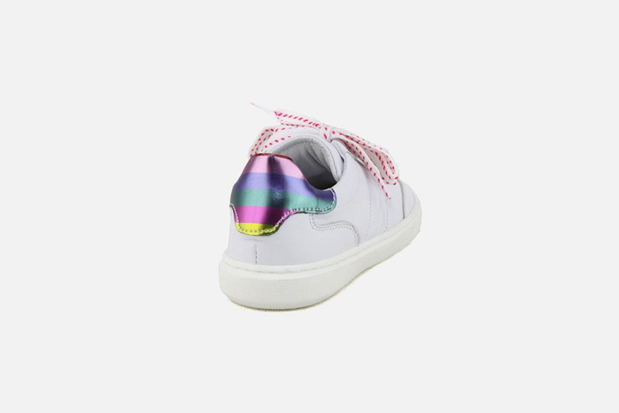 Girls Romagnoli | Romagnoli - Lilas Blanc Rainbow Lace-Up Shoes On Labotte