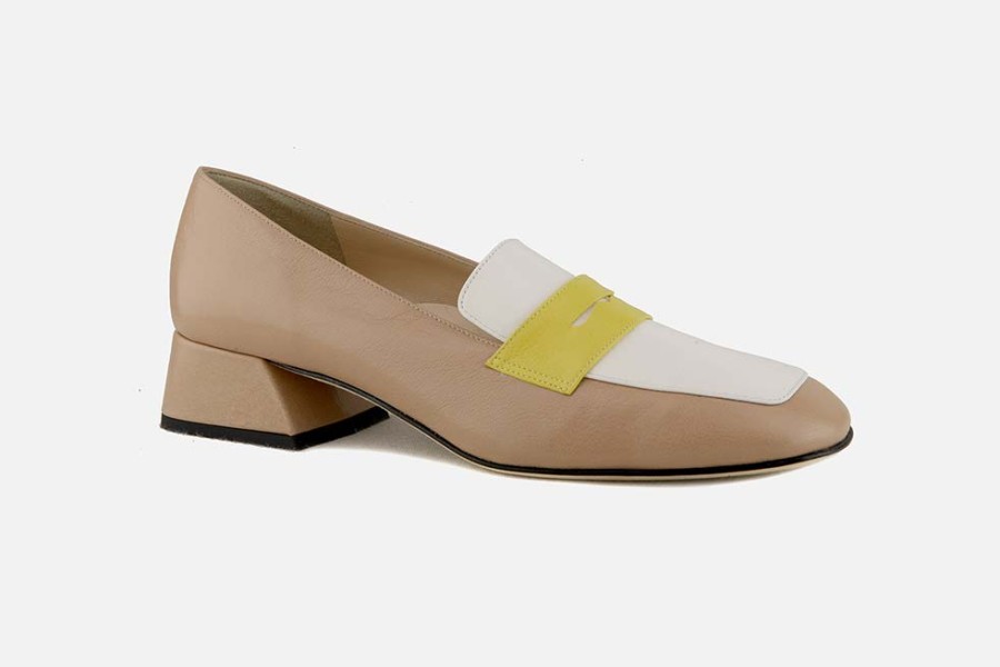 Women Brunate | Brunate - Back Blanc Loafers On Labotte