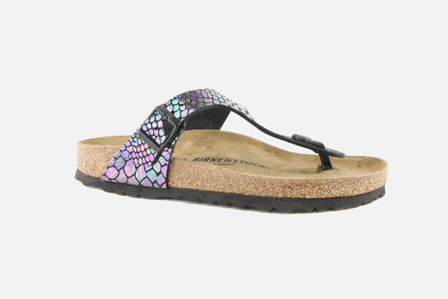 Women Birkenstock | Birkenstock - Gizeh Shiny Snake Multi Sandals On Labotte