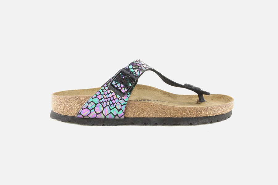 Women Birkenstock | Birkenstock - Gizeh Shiny Snake Multi Sandals On Labotte