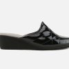Women Heller | Heller - Sunny Vernis Noir Low Slippers On Labotte