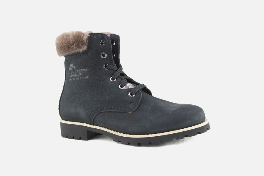 Women Panama Jack | Panama Jack - Panama03 Igloo Black Lace-Up Boots On Labotte