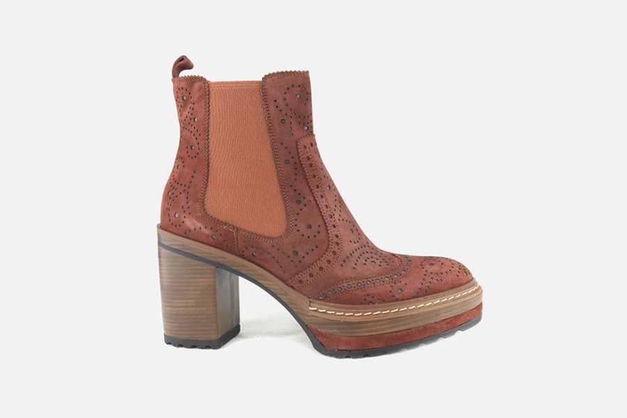 Women Pons Quintana | Pons Quintana - Turner Terracotta Ankle Boots On Labotte