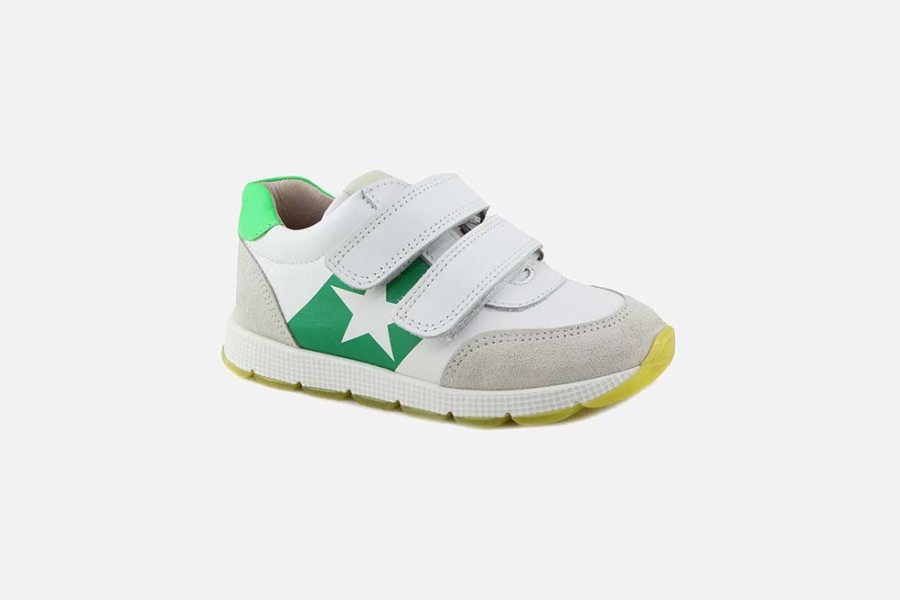 Boys Bisgaard | Bisgaard - Liam Scratch Green Velcro Shoes On Labotte