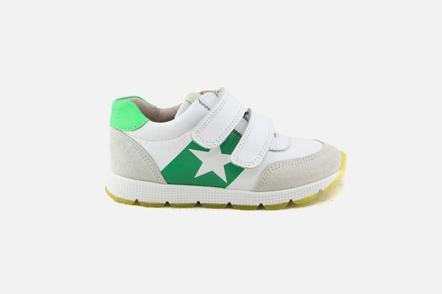 Boys Bisgaard | Bisgaard - Liam Scratch Green Velcro Shoes On Labotte