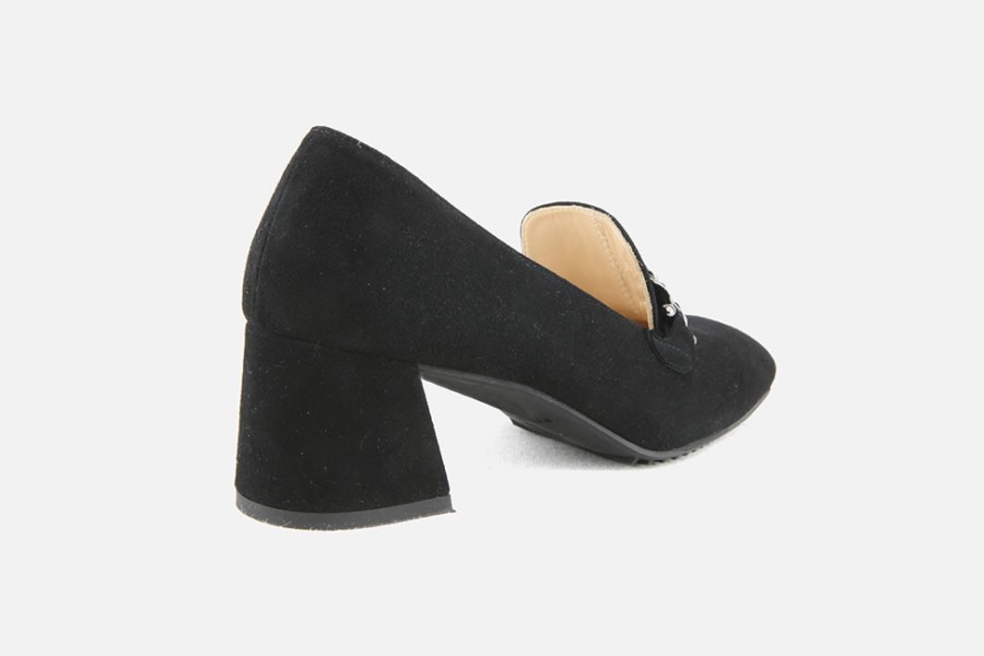 Women Brunate | Brunate - Bergerac Daim Noir Loafers On Labotte