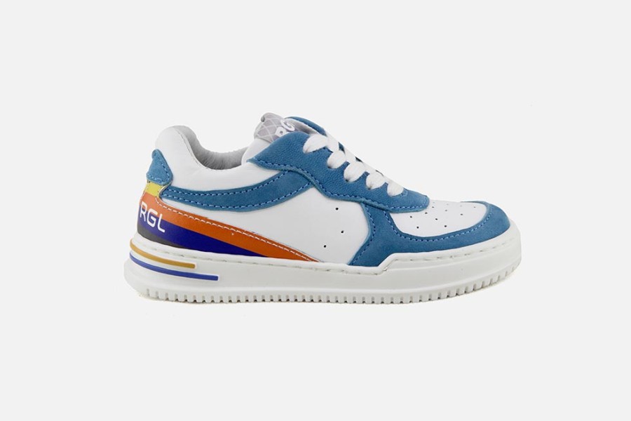 Boys Romagnoli | Romagnoli - Mitch Blue White Lace-Up Shoes On Labotte