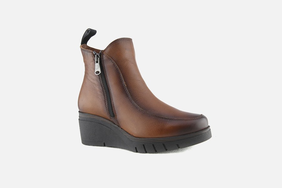 Women Paula Urban | Paula Urban - Montagnac Tabacco Vintage Ankle Boots On Labotte