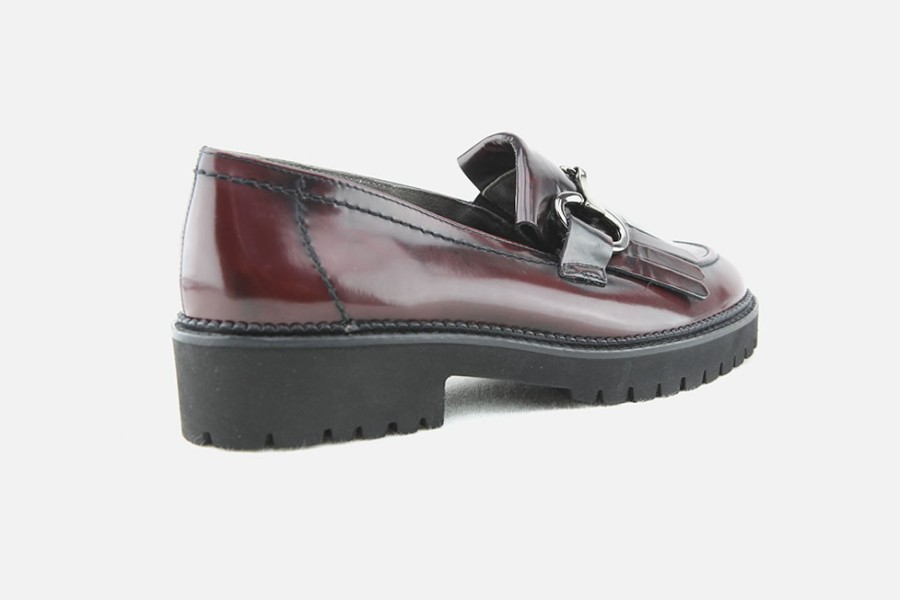 Women Paul Green | Paul Green - Paradoxe Burgundy Loafers On Labotte