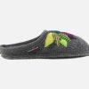 Women Haflinger | Haflinger - Flowerpower Gris Multi Low Slippers On Labotte