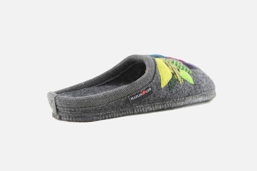 Women Haflinger | Haflinger - Flowerpower Gris Multi Low Slippers On Labotte