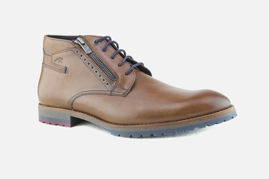 Men Fluchos | Fluchos - Avenue Zip Camel Lace-Up Boots On Labotte