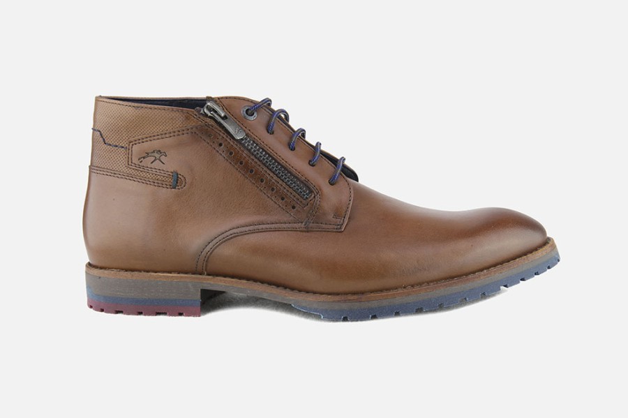 Men Fluchos | Fluchos - Avenue Zip Camel Lace-Up Boots On Labotte