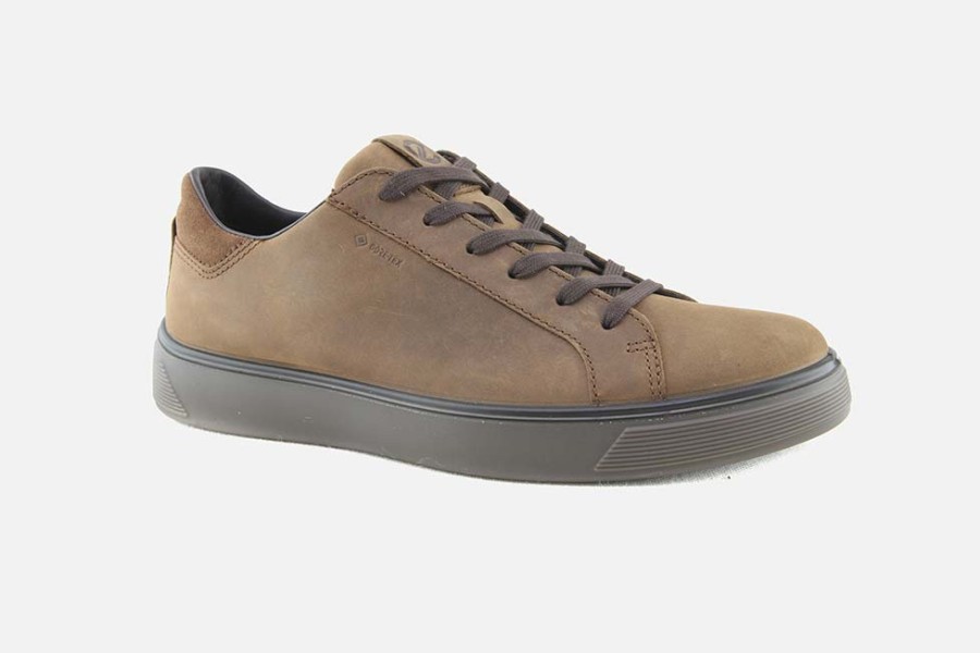 Men Ecco | Ecco - Street Tray Brown Gtx Sneakers On Labotte