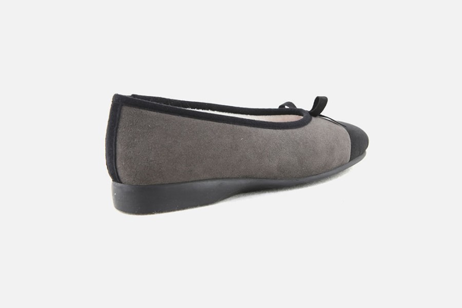 Women Exquise | Exquise - Songe Noir Ardoise Low Slippers On Labotte
