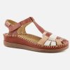 Women Pikolinos | Pikolinos - Cadaques T Strap Brick Sandals On Labotte