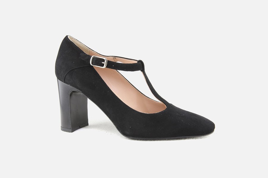 Women Cervone | Cervone - Carmen Daim Noir Pumps On Labotte