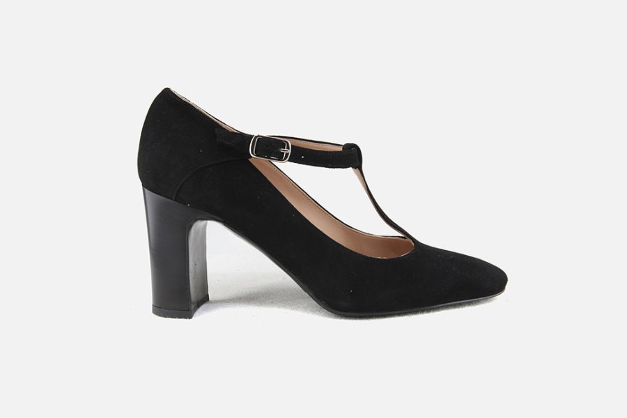 Women Cervone | Cervone - Carmen Daim Noir Pumps On Labotte