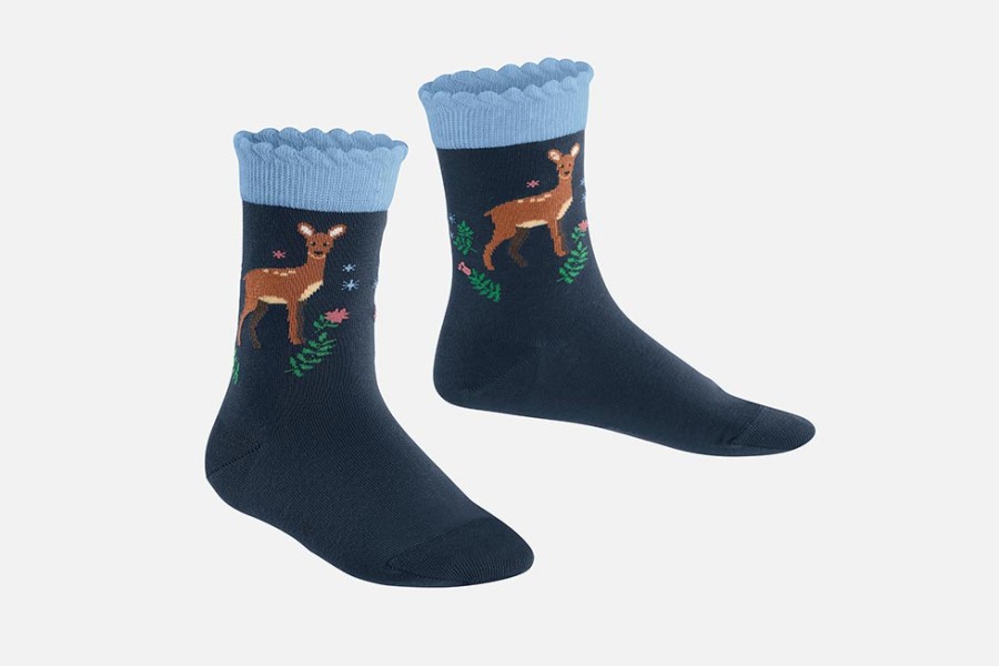 Girls Falke | Falke - Bichette Marine Socks On Labotte