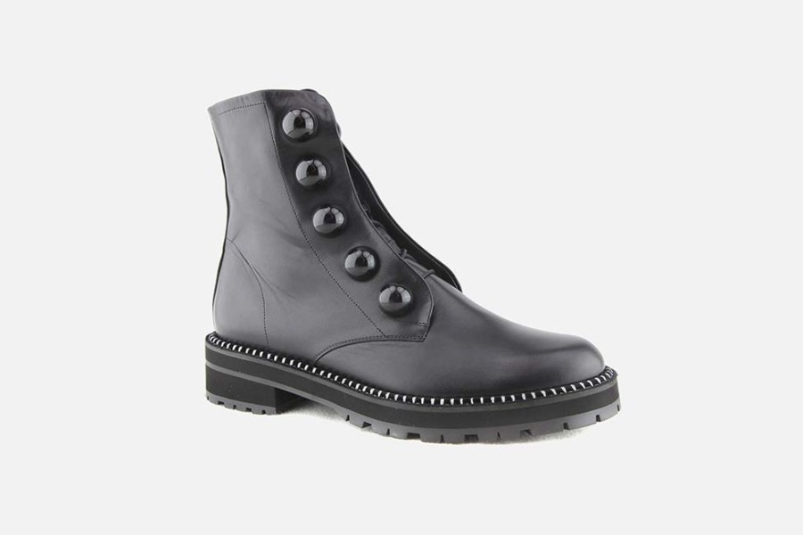 Women Pertini | Pertini - Rimato Black Lace-Up Boots On Labotte