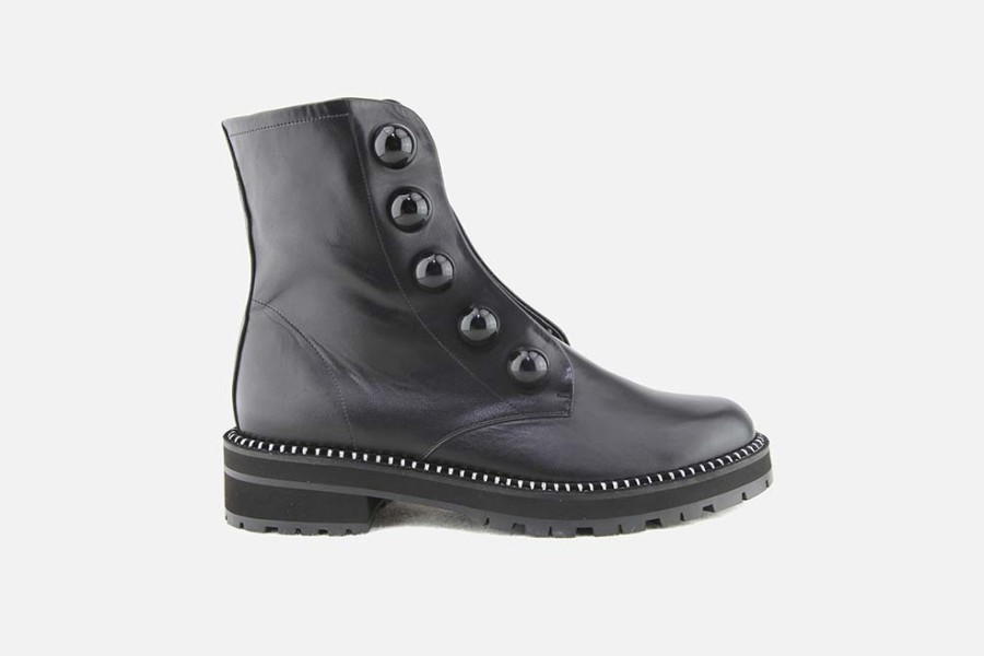 Women Pertini | Pertini - Rimato Black Lace-Up Boots On Labotte