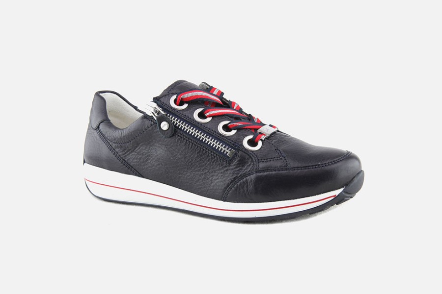 Women Ara | Ara - Osaka Zip Lace Marine Sneakers On Labotte