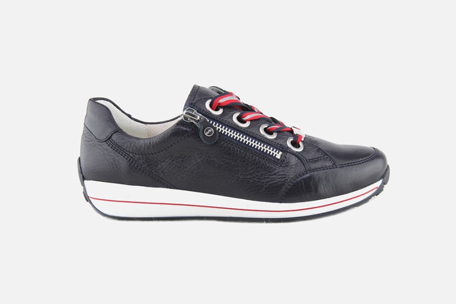 Women Ara | Ara - Osaka Zip Lace Marine Sneakers On Labotte