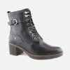 Women Pikolinos | Pikolinos - Llanes Buckle Hi Lace Black Lace-Up Boots On Labotte