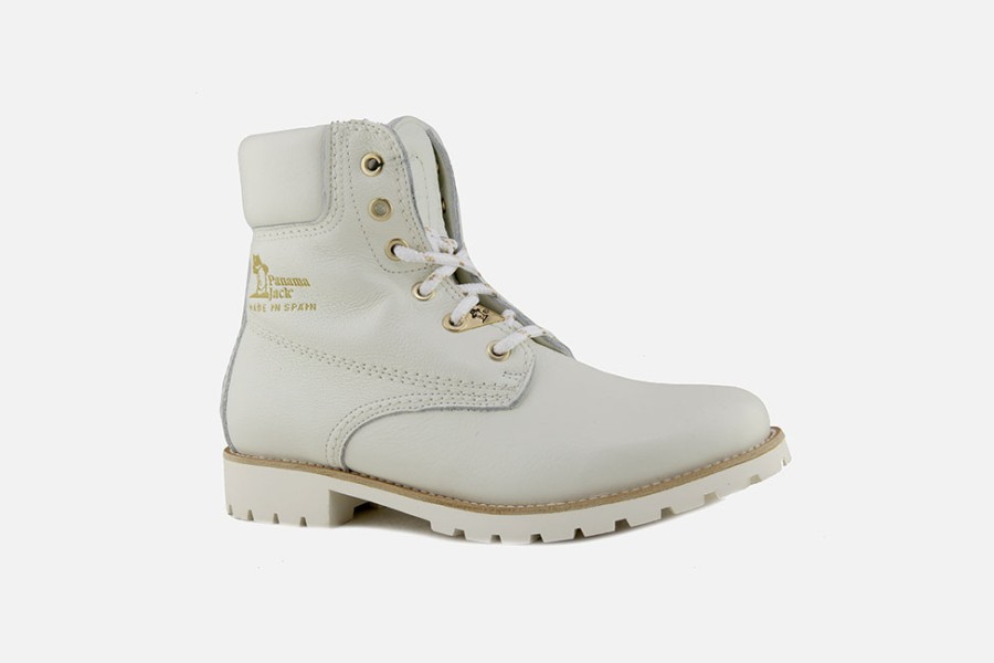 Women Panama Jack | Panama Jack - Panama03 Igloo White Lace-Up Boots On Labotte