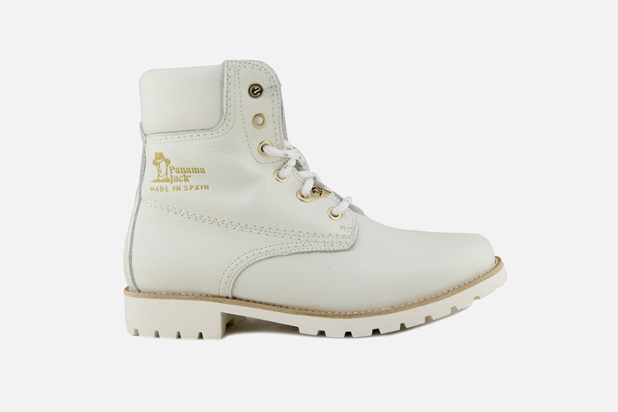 Women Panama Jack | Panama Jack - Panama03 Igloo White Lace-Up Boots On Labotte