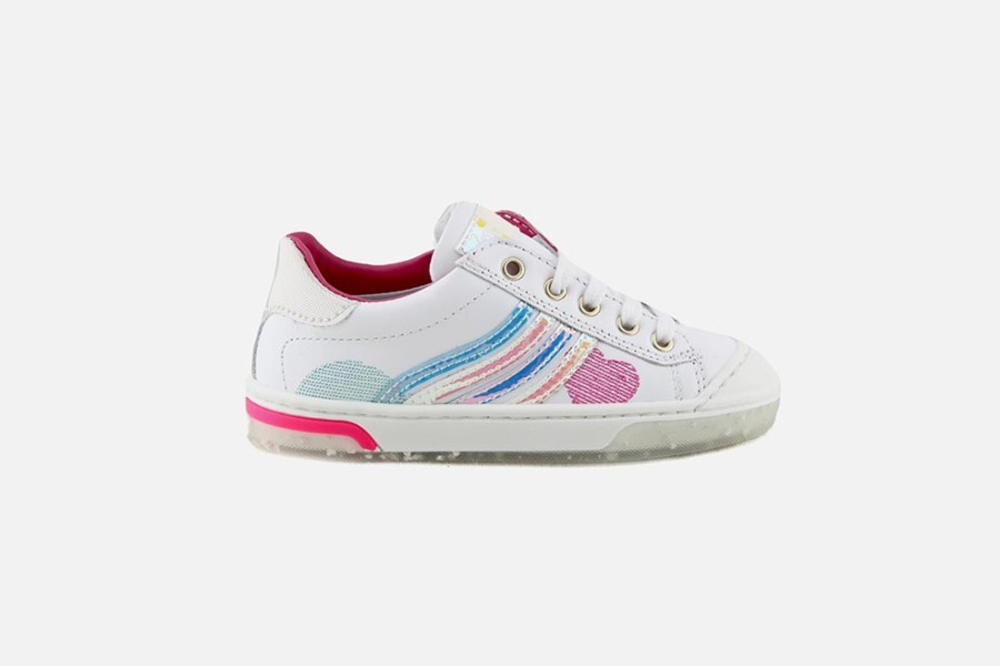 Girls Romagnoli | Romagnoli - Aria Blanc Multi Lace-Up Shoes On Labotte