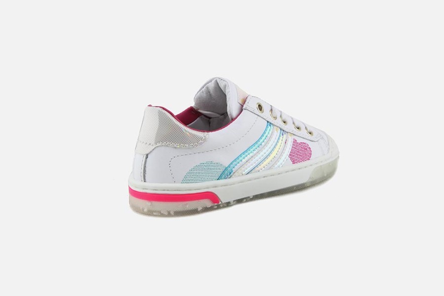 Girls Romagnoli | Romagnoli - Aria Blanc Multi Lace-Up Shoes On Labotte