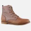 Girls Beberlis | Beberlis - Becka Tabacco Lace-Up Boots On Labotte