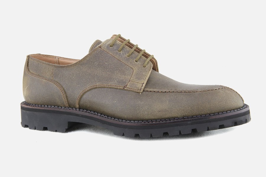 Men Crockett & Jones | Crockett & Jones - Denver Natural Roughout Suede Derbies On Labotte