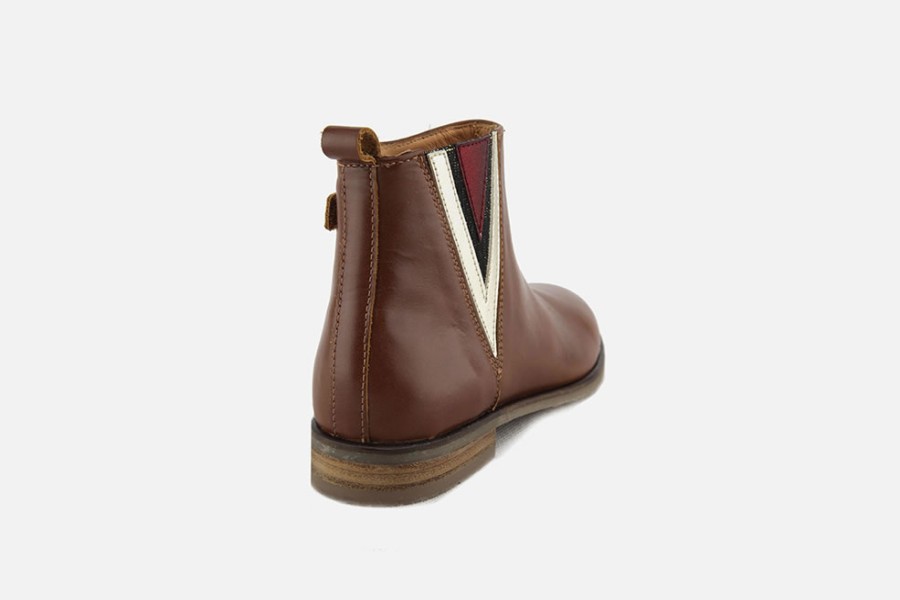 Girls Adolie | Adolie - Odeon Delta Dark Camel Ankle Boots On Labotte