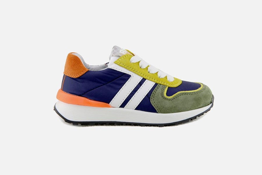 Boys Romagnoli | Romagnoli - Matteo Olive Blue Lace-Up Shoes On Labotte