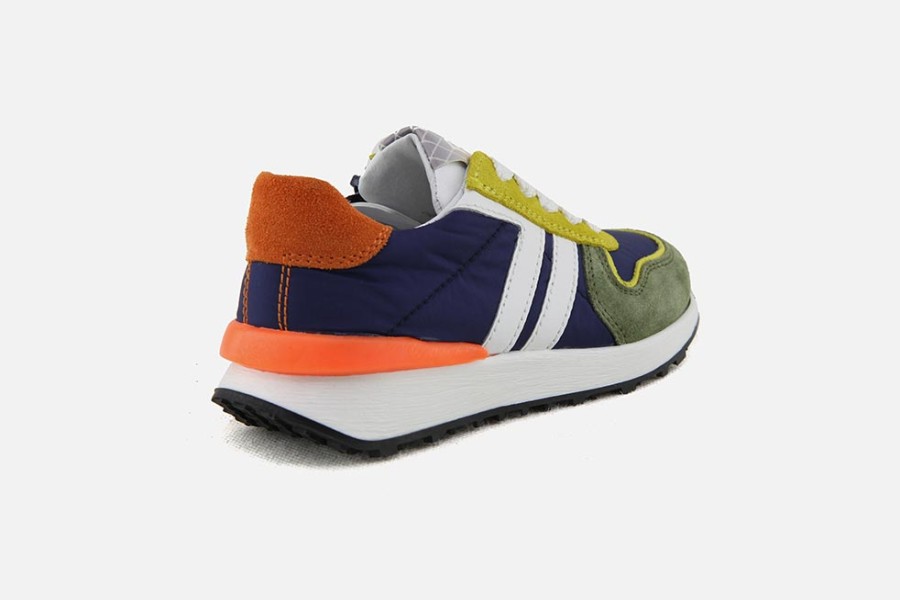 Boys Romagnoli | Romagnoli - Matteo Olive Blue Lace-Up Shoes On Labotte