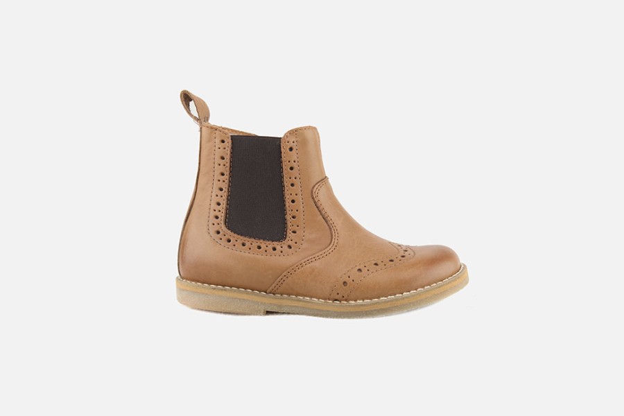 Girls Froddo | Froddo - Jonah Chelsea Lisse Cognac Ankle Boots On Labotte