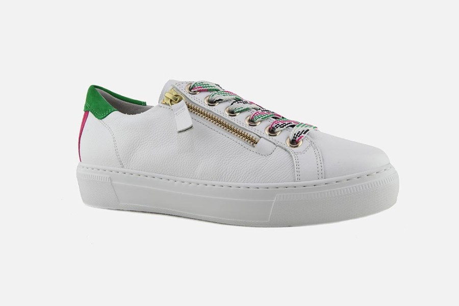 Women Gabor | Gabor - Next Blanc Prairie Sneakers On Labotte